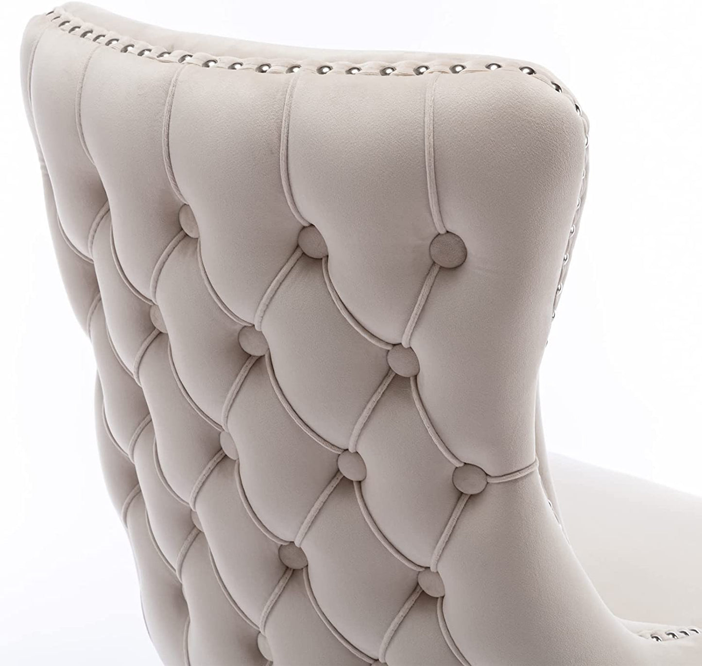 YaFiti Velvet Dining Chairs Set of 2 Upholstered High-end Tufted Dining Room Chair,Beige