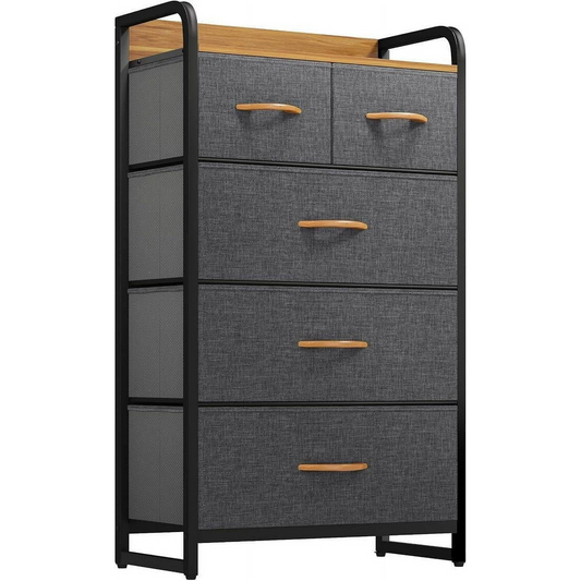 Aowos Fabric Dresser with 3 Drawers - Storage Tower with Large Capacity, Organizer Unit for Bedroom, Living Room & Closets
