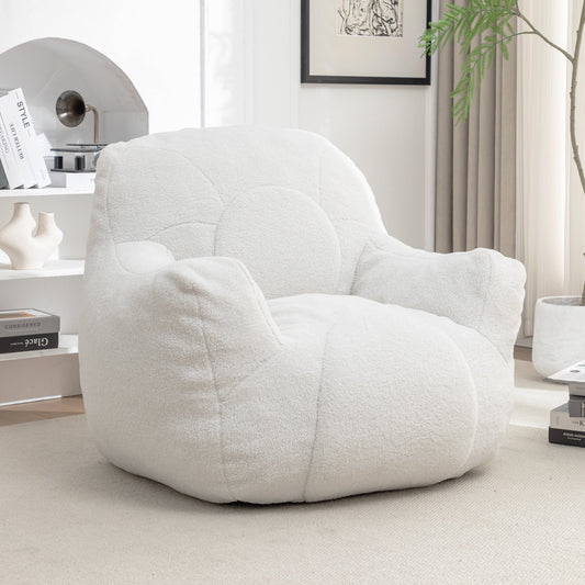 GIKPAL Bean Bag Chair for Adults, Oversized Lazy Sofa with Memory Tufted Foam Filling, Comfy Cozy Bean Bag Sofa Perfect for Living Room, Bedroom, Beige