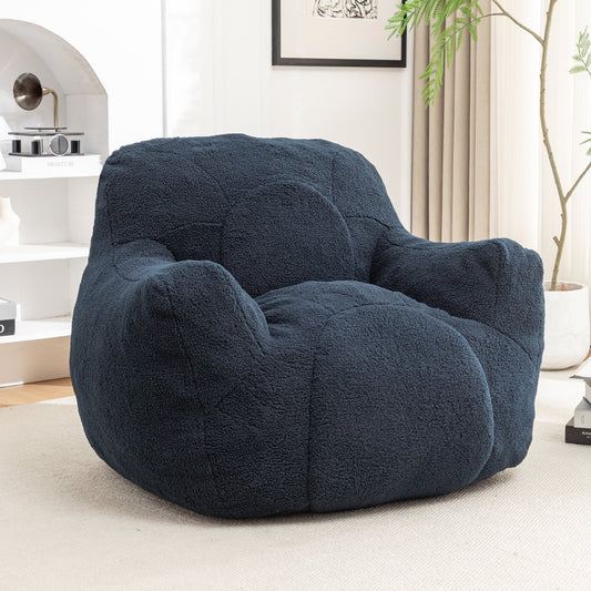 GIKPAL Bean Bag Chair for Adults, Oversized Lazy Sofa with Memory Tufted Foam Filling, Comfy Cozy Bean Bag Sofa Perfect for Living Room, Bedroom, Dark Blue