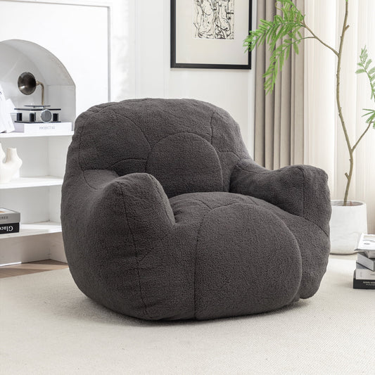 GIKPAL Bean Bag Chair for Adults, Oversized Lazy Sofa with Memory Tufted Foam Filling, Comfy Cozy Bean Bag Sofa Perfect for Living Room, Bedroom, Dark Gray
