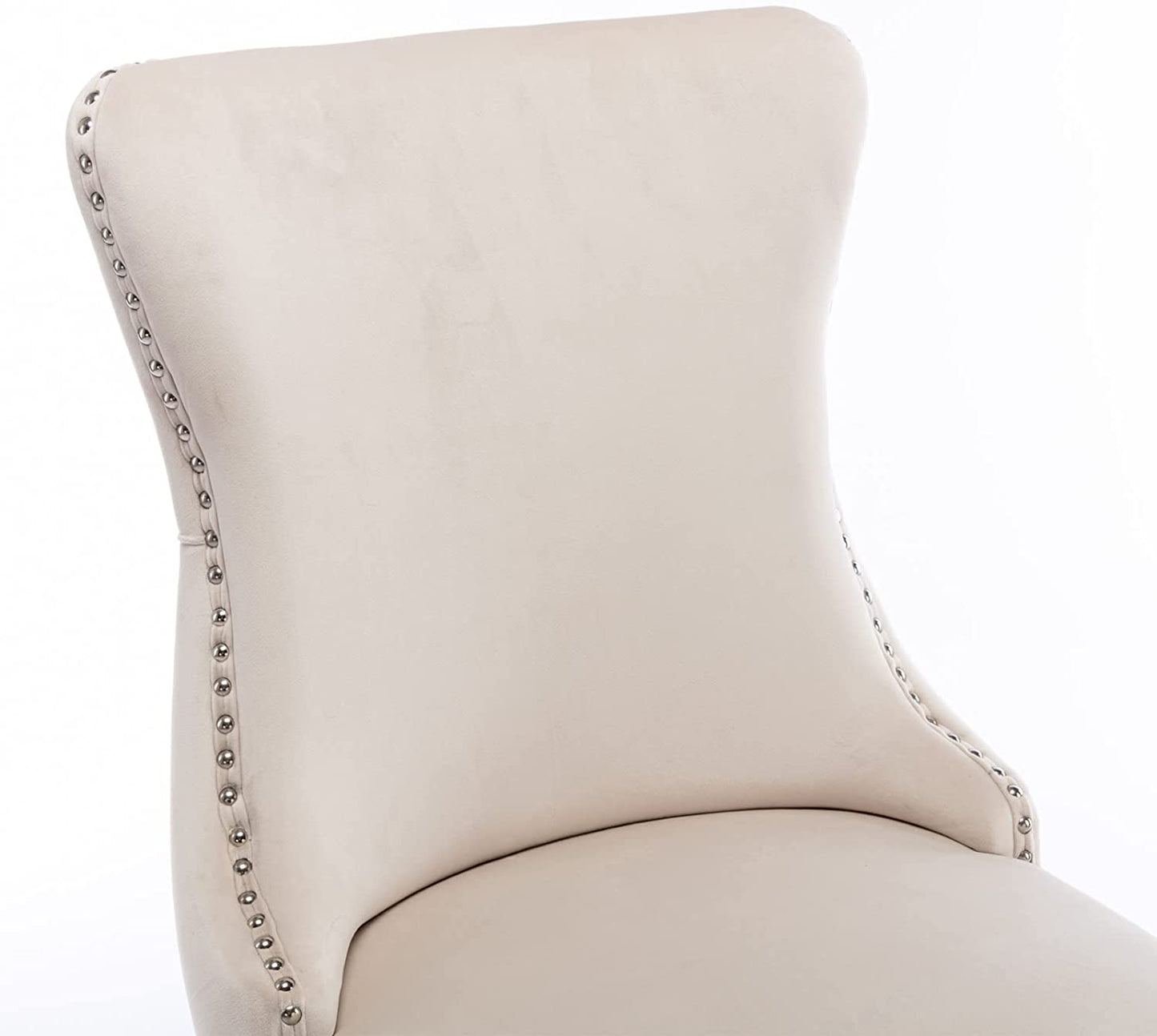 YaFiti Velvet Dining Chairs Set of 2 Upholstered High-end Tufted Dining Room Chair,Beige