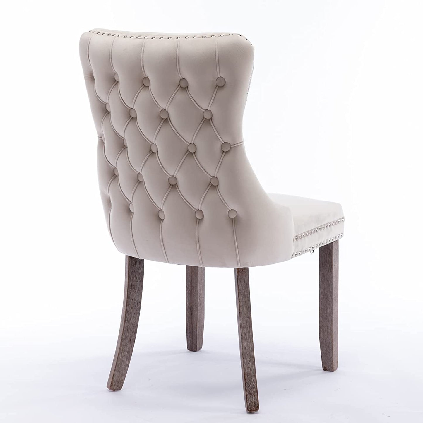 YaFiti Velvet Dining Chairs Set of 2 Upholstered High-end Tufted Dining Room Chair,Beige
