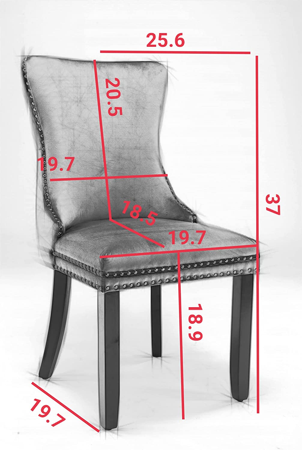 YaFiti Velvet Dining Chairs Set of 2 Upholstered High-end Tufted Dining Room Chair,Black