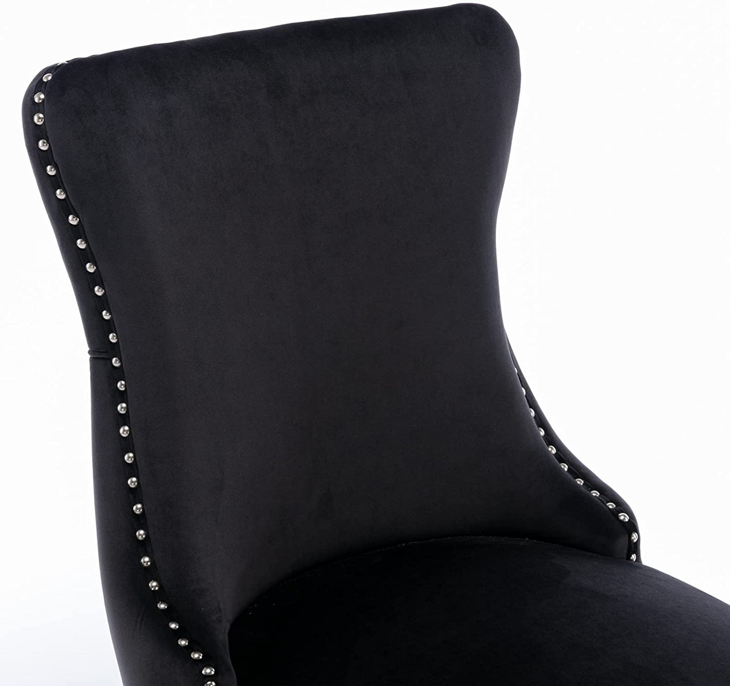 YaFiti Velvet Dining Chairs Set of 2 Upholstered High-end Tufted Dining Room Chair,Black
