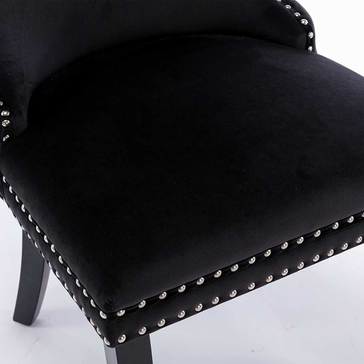 YaFiti Velvet Dining Chairs Set of 2 Upholstered High-end Tufted Dining Room Chair,Black