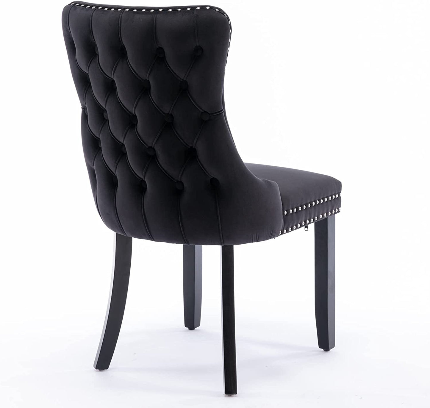 YaFiti Velvet Dining Chairs Set of 2 Upholstered High-end Tufted Dining Room Chair,Black