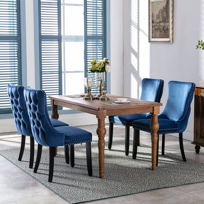 YaFiti Velvet Dining Chairs Set of 2 Upholstered High-end Tufted Dining Room Chair,Blue