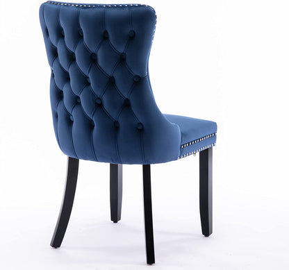 YaFiti Velvet Dining Chairs Set of 2 Upholstered High-end Tufted Dining Room Chair,Blue