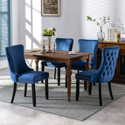 YaFiti Velvet Dining Chairs Set of 2 Upholstered High-end Tufted Dining Room Chair,Blue