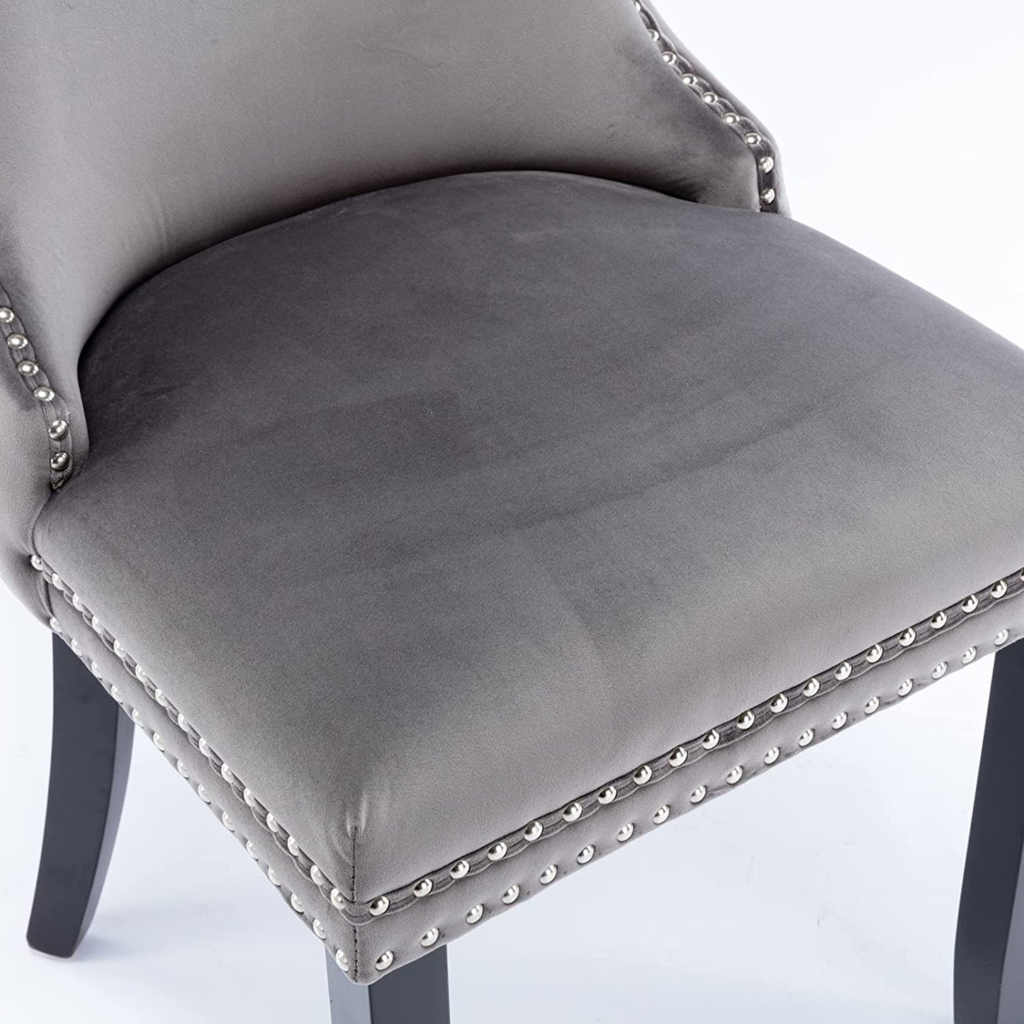 YaFiti Velvet Dining Chairs Set of 2 Upholstered High-end Tufted Dining Room Chair,Grey