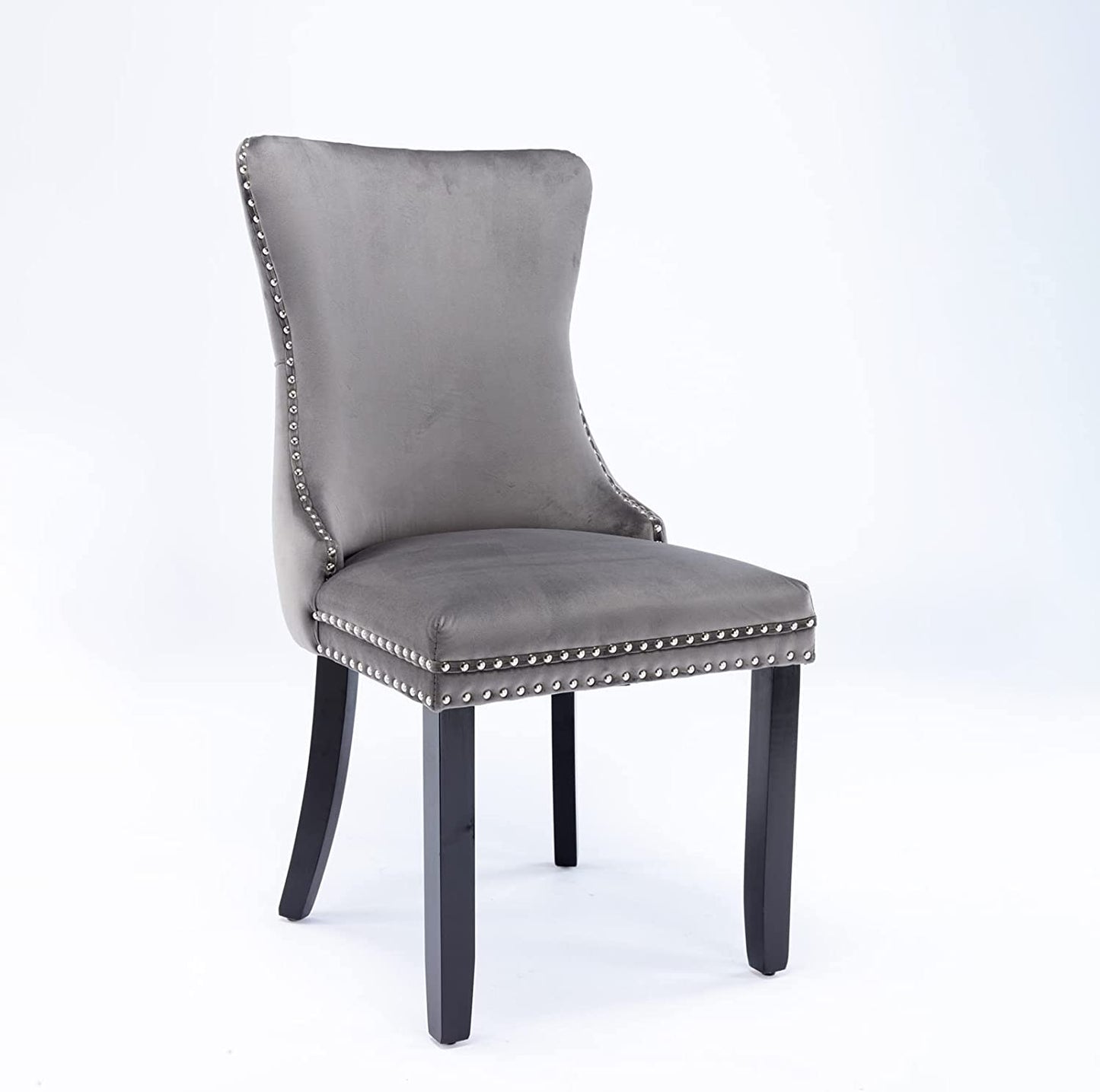 YaFiti Velvet Dining Chairs Set of 2 Upholstered High-end Tufted Dining Room Chair,Grey