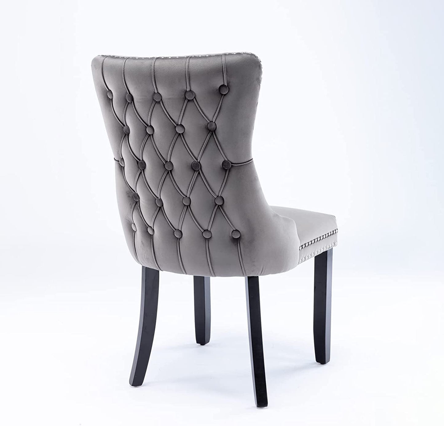 YaFiti Velvet Dining Chairs Set of 2 Upholstered High-end Tufted Dining Room Chair,Grey