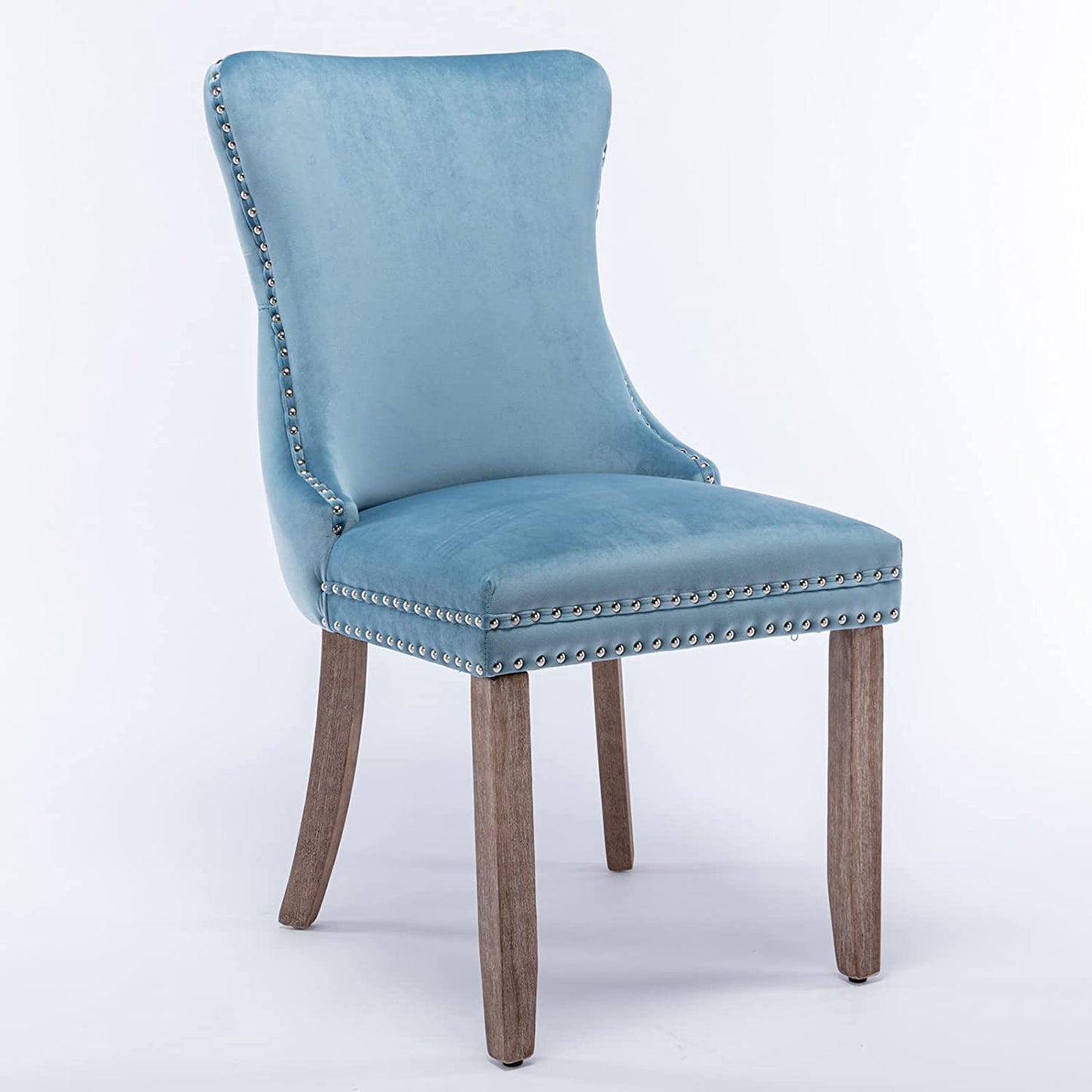 YaFiti Velvet Dining Chairs Set of 2 Upholstered High-end Tufted Dining Room Chair,Light Blue