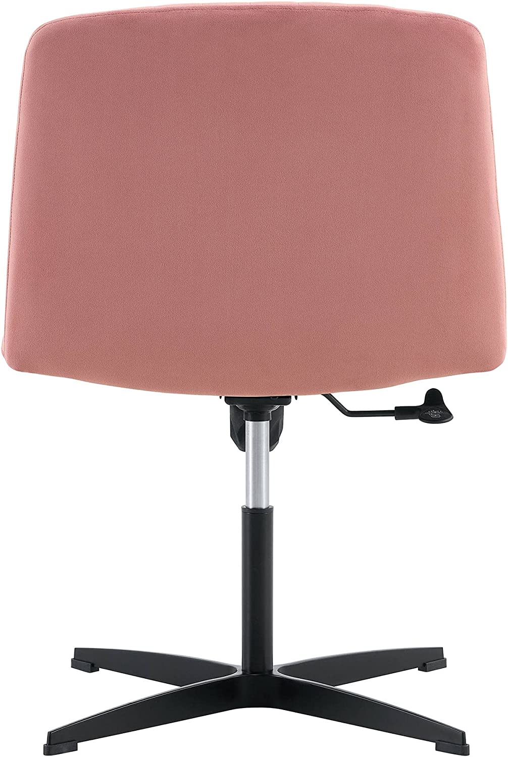 YaFiti Armless Office Desk Chair No Wheels Modern Swivel Vanity Chair, Pink